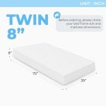 Neo Sleep 8 Inch Twin Cooling Gel Memory Foam Mattress Medium Firm CertiPUR-US Certified Foam, Mattress in a Box Enhanced Pressure Relief Removable Soft Cover No Fiberglass (Twin, 8 in)