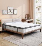 elitspace Queen Mattresses, 10 Inch Queen Size Mattress, Medium Firm Feel Memory Foam & Individual Pocket Springs, Pressure Relief & Support, Hybrid Mattress in a Box, CertiPUR-US Certified