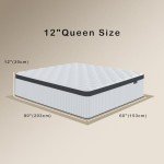 Tegeniss Queen Mattress, 12 Inch Queen Size Mattresses in a Box,Memory Foam Hybrid Mattress,with Individual Pocket Spring for Motion Isolation & Silent Sleep, Pressure Relief,Plush Firmness.
