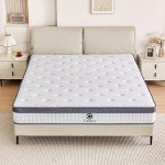 Caopu Full Size Mattress, 10 inch Hybrid Mattress in a Box, Medium Firm, Pressure Relief & Motion Isolation, Gel Memory Foam Pocket Springs, CertiPUR US Certified, 365 Nights Trial
