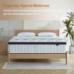 Tegeniss Queen Mattress, 12 Inch Queen Size Mattresses in a Box,Memory Foam Hybrid Mattress,with Individual Pocket Spring for Motion Isolation & Silent Sleep, Pressure Relief,Plush Firmness.