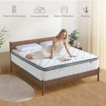 Lynnbery 14 Inch King Size Mattress in a Box, Hybrid Cooling Gel Memory Foam & Pocketed Coils, Medium Firm, CertiPUR-US Certified, Pressure Relief, Motion Isolation