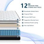 sofree bedding Full Size Mattresses, 12 Inch Memory Foam Hybrid Mattress, Pocket Spring Full Mattress in a Box for Motion Isolation, Strong Edge Support, Pressure Relief, Medium Firm, CertiPUR-US