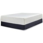 Signature Design by Ashley Queen Size Chime 12 Inch Medium Firm Memory Foam Mattress with Green Tea & Charcoal Gel for Pressure Relief