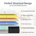 QUENSIYE Mattress,Memory Foam Hybird Queen Mattress in a Box,Mattresses with Individually Wrapped Pocket Springs,Motion Isolation,Pressure Relief,Strong Edge Support,Fiberglass Free (12 Inch, Queen)