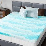 Memory Foam Mattress Topper Queen, 2 Inch Thick Gel Infused Bed Toppers for Queen Size Bed, Soft Mattress Pads for Sleeper Sofa, RV, Camper, CertiPUR-US Certified, Blue