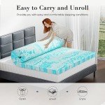 Memory Foam Mattress Topper Queen, 2 Inch Thick Gel Infused Bed Toppers for Queen Size Bed, Soft Mattress Pads for Sleeper Sofa, RV, Camper, CertiPUR-US Certified, Blue