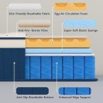 Chiusyufuk Twin Mattress,10 inch Twin Size Mattress,Hybrid mattresses,Single,Gel Memory Foam Individually Wrapped Pocket Coils Innerspring Pressure Relief,Soft,CertiPUR-US Certified,Fiberglass-Free,