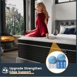 Ruoysun 12 inch Queen Mattress, Medium Plush Hybrid Mattress Queen Size with Gel Memory Foam & Pocket Spring, Cooling & Breathable Bed Mattresses in a Box, 100 Night Sleep Trial, CertiPUR-US Certified