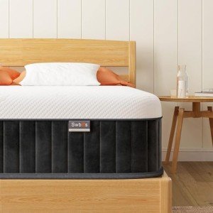SWBVS Firm Full Mattress, 10" Cooling-Gel Memory Foam & Pocket Spring Hybrid, Firm Feel, Full Size, CertiPUR-US Certified