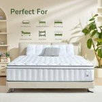 Sozlo 12 Inch Queen Size Hybrid Mattress with Cooling Gel and Individual Pocket Springs for Motion Isolation & Edge Support, Medium Firmness for Pressure Relief, CertiPUR-US Certified, in a Box