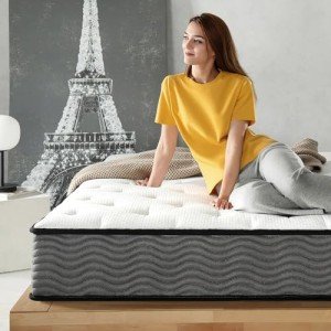 ZINUS 10 Inch True Support Hybrid Mattress [New Version], Queen, Fiberglass Free, Medium Feel, Motion Isolation, Certified Safe Foams & Fabric, Mattress in A Box