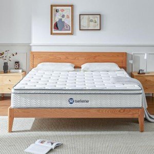 Selene Bedding Full Size Mattresses, 10 Inch Mattress Full with Pocket Spring and Memory Foam for Pressure Relief, Motion Isolation, Edge Support, Medium Firm Mattress in a Box, CertiPUR-US, White
