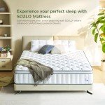 Sozlo 12 Inch Queen Size Hybrid Mattress with Cooling Gel and Individual Pocket Springs for Motion Isolation & Edge Support, Medium Firmness for Pressure Relief, CertiPUR-US Certified, in a Box