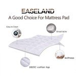 EASELAND Queen Size Mattress Pad Pillow Top Mattress Cover Quilted Fitted Mattress Protector Cotton Top Stretches up 8-21" Deep Pocket Cooling Mattress Topper (60x80 inch, White)