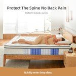 Selene Bedding Full Size Mattresses, 10 Inch Mattress Full with Pocket Spring and Memory Foam for Pressure Relief, Motion Isolation, Edge Support, Medium Firm Mattress in a Box, CertiPUR-US, White