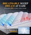 Milcabe Memory Foam Mattress Topper Queen for Pressure Relief, Strong-Support & Ultra-Thick Mattress Pad, Breathable Soft Mattress Protector, Noiseless Bed Cover Vinyl Free,8-21"" Deep Pocket, White