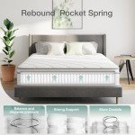 Novilla 10 inch Twin Mattress, Hybrid Mattress Twin Size with Comfortable Foam & Individually Pocket Spring, Twin Size Mattresses in a Box for Back Pain Relief & Support, Certipur-Us Certified