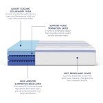 Vibe Gel Memory Foam Mattress, 12-Inch CertiPUR-US Certified Bed-in-a-Box, King, White