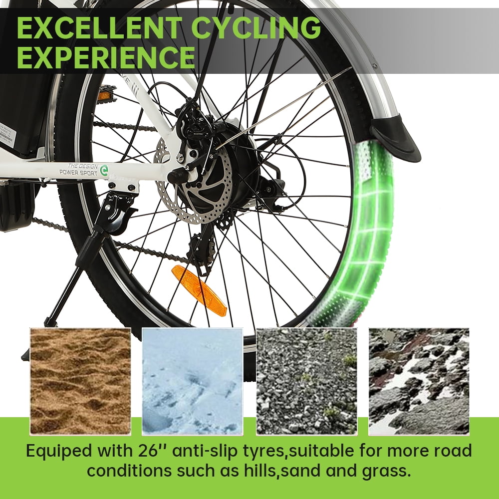 350W Electric City Bike for Women, 7 Speed