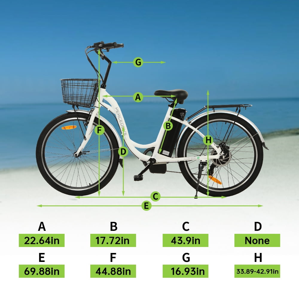 350W Electric City Bike for Women, 7 Speed