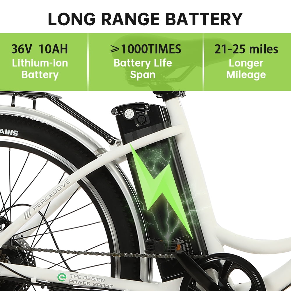 350W Electric City Bike for Women, 7 Speed