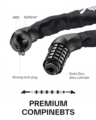 Heavy Duty 5-Digit Combination Bike Lock 3.2ft