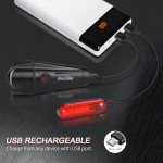 Ascher USB Rechargeable Bike Light Set - LED & Waterproof