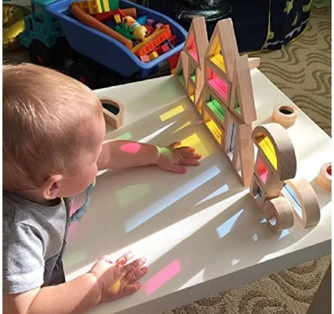 Montessori Sensory Wooden Building Blocks Set