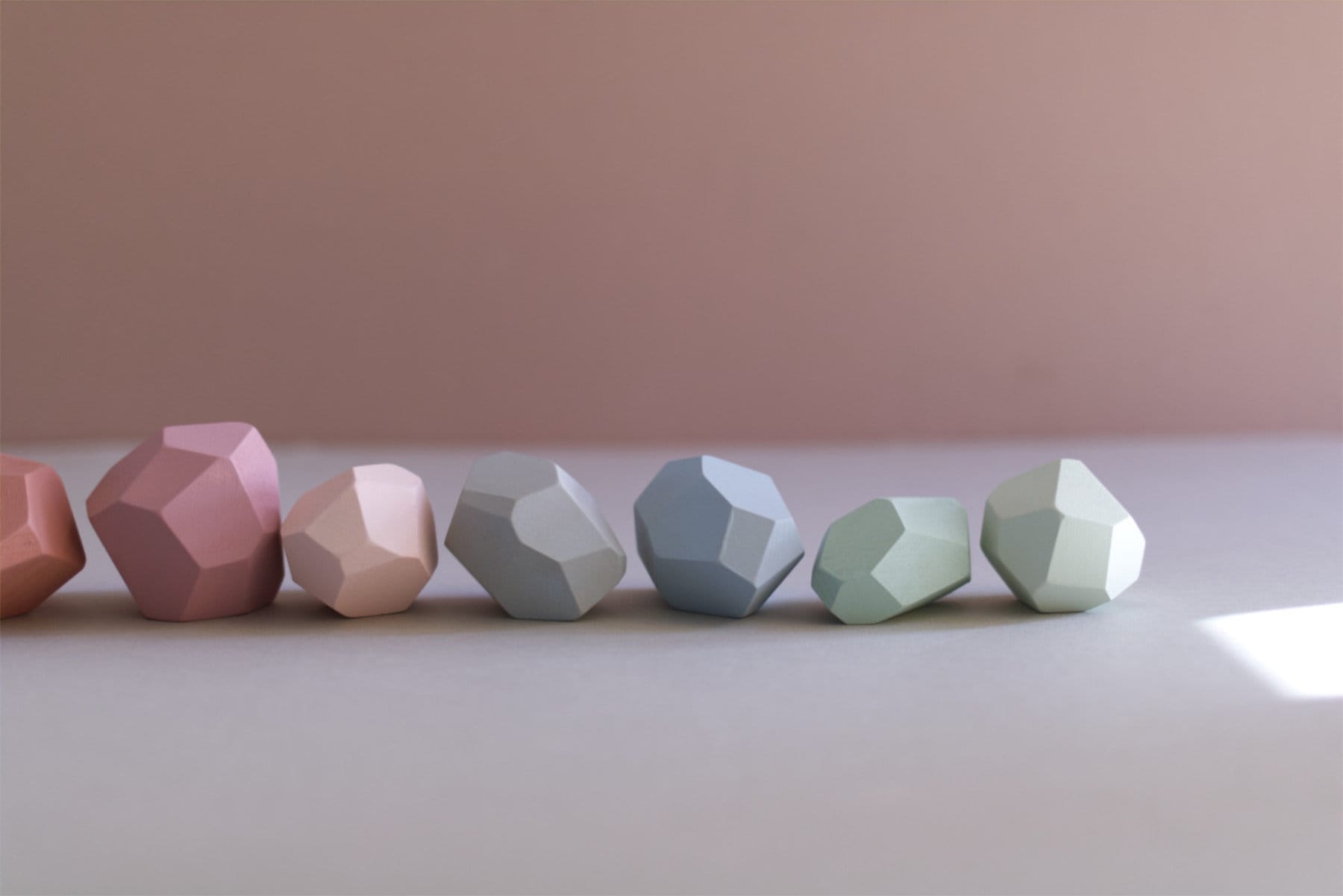 Pastel Wooden Balancing Stones - Set of 10