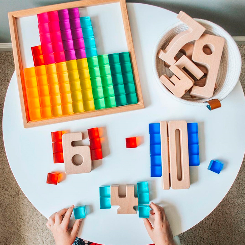 Montessori Color Light Stacking Blocks for Babies