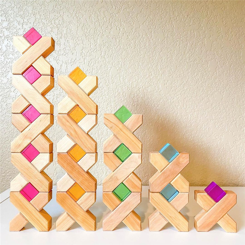 Montessori Color Light Stacking Blocks for Babies