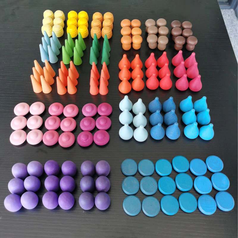 324-Piece Multi-Color Wooden Building Block Set