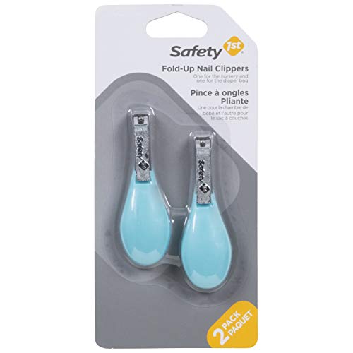 Fold-Up Nail Clipper, Arctic Blue, 2-Pack