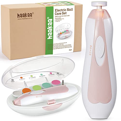 Electric Baby Nail Trimmer with LED Light, Pink