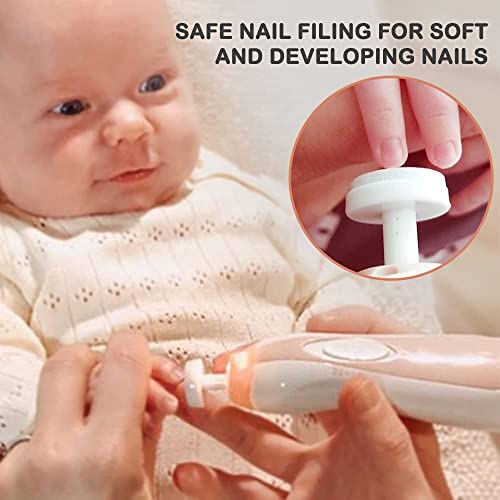 Electric Baby Nail Trimmer with LED Light, Pink