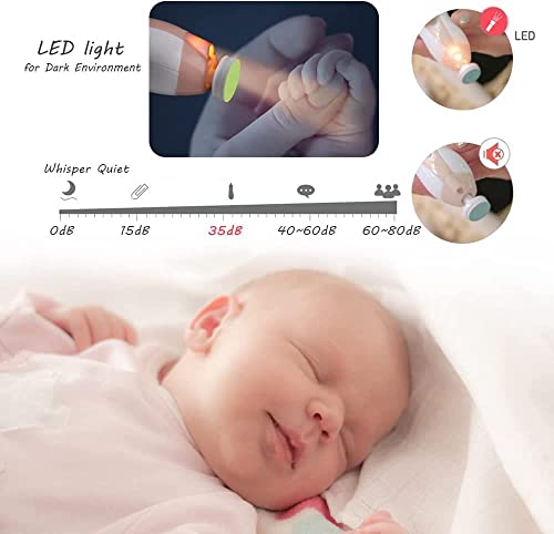 Electric Baby Nail Trimmer with LED Light, Pink