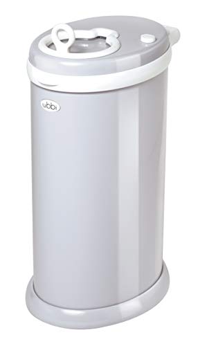 Ubbi Odor-Locking Diaper Pail, Grey, Modern Design