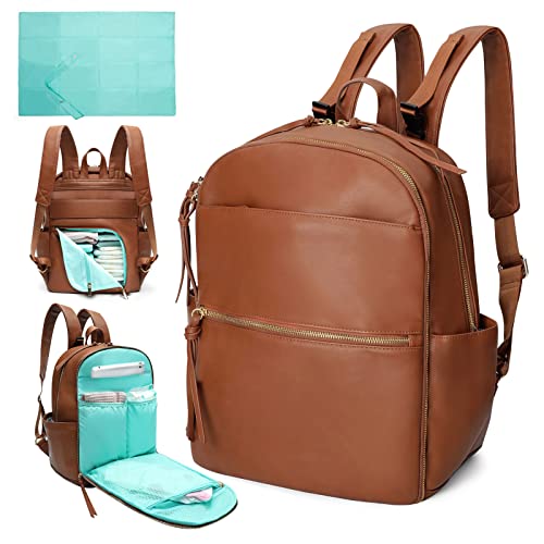 Leder Wickeltasche Rucksack für Mama und Papa