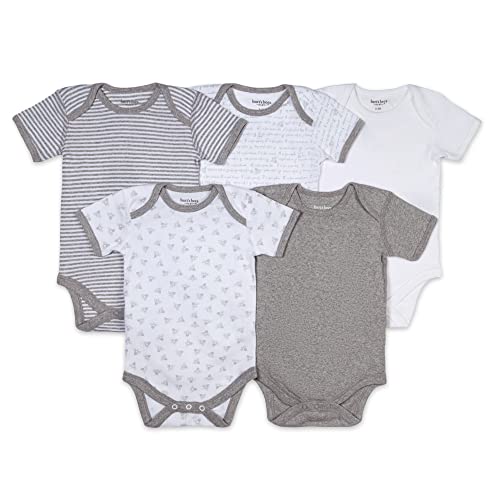 Burt's Bees Baby Boys Bodysuits, 5-pack, Organic Cotton