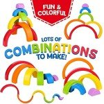 Wooden Rainbow Stacking Toy for Kids - 6 Pcs