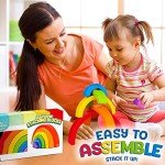 Wooden Rainbow Stacking Toy for Kids - 6 Pcs