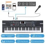 Hricane 61-Key Kids Piano Keyboard with Microphone