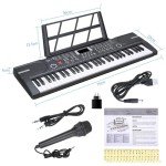 Hricane 61-Key Kids Piano Keyboard with Microphone