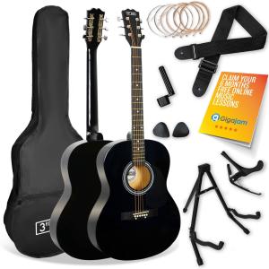 3rd Avenue Full Size Acoustic Guitar Pack - Black