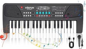37-Key Kids Piano with Microphone - Portable Fun!