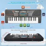 37-Key Kids Piano with Microphone - Portable Fun!