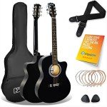 Full Size Cutaway Acoustic Guitar Starter Bundle
