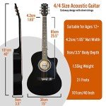 Full Size Cutaway Acoustic Guitar Starter Bundle