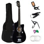 38" Classic 6-String Acoustic Guitar Bundle (Black)
